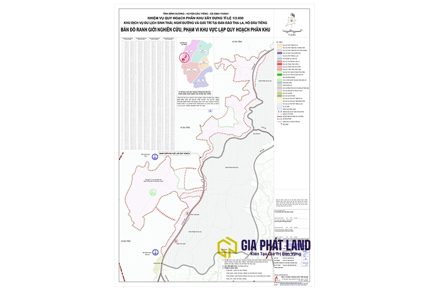 Bản đồ chi tiết quy hoạch bán đảo Tha La hồ Dầu Tiếng.