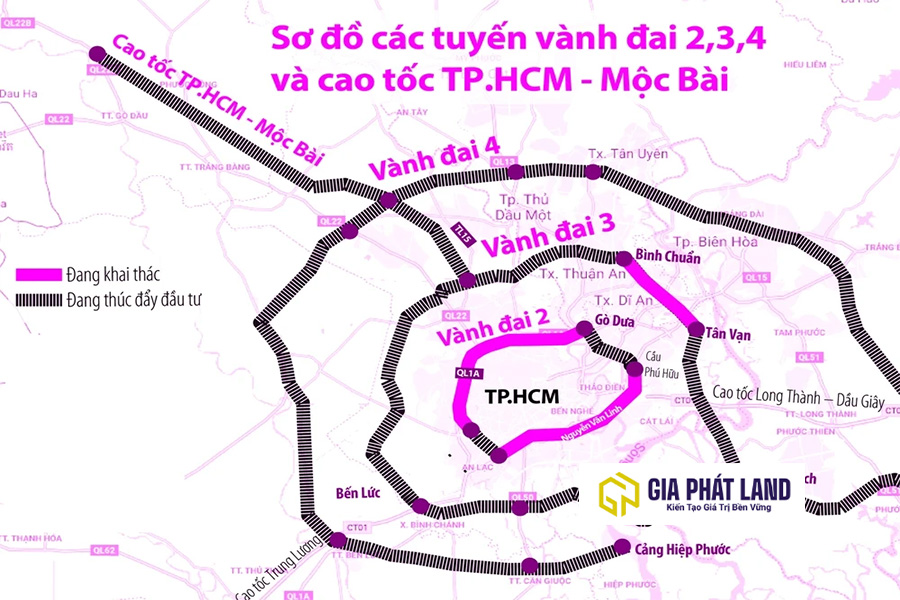 Hệ thống đường vành đai bao quanh đất nền Dầu Tiếng